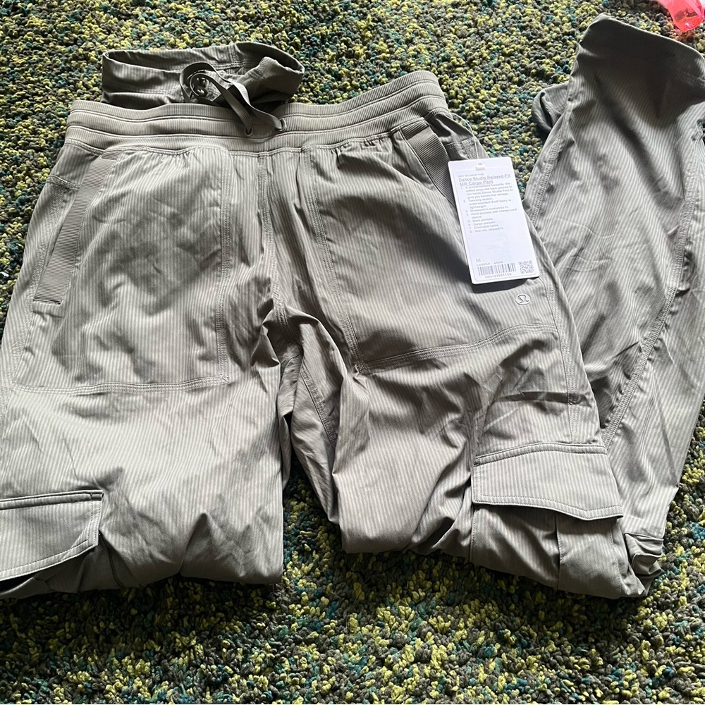 lululemon Olive Green Dance Studio Relaxed-Fit MR Cargo Pant